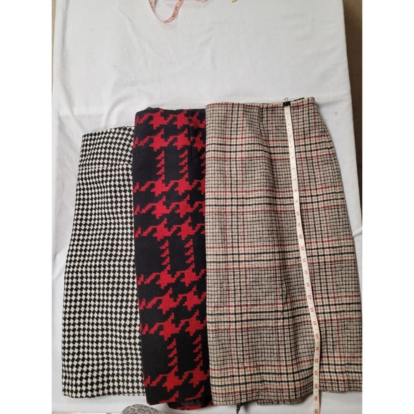 Talbots W Skirt, Plaid Wool Blend Pencil Skirts, Red and Black, 14W NWOT Lined - Picture 1 of 14